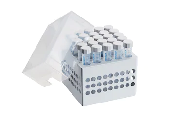 艾本德儲存盒 5 × 5, 可放置 25  個試管，15  mL，2  件，高 127  mm，5  英寸，聚丙烯材料，可耐受最低 -86  °C，可高溫高壓滅菌，帶蓋子并具有數(shù)字字母標(biāo)識