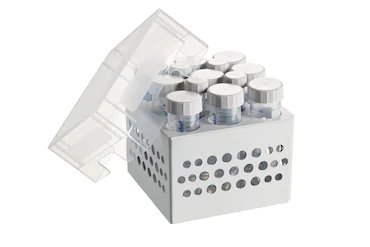 艾本德儲存盒 3 × 3, 可放置 9  個 50  mL 試管和 4  個 15  mL 試管，2  件，高 127  mm，5  英寸，聚丙烯材料，可耐受最低 -86  °C，高溫高壓滅菌，帶蓋子